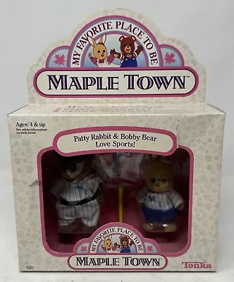 Maple Town Patty Rabbit & Bobby Bear Love Sports Tonka 1988  New In Box RARE • $74