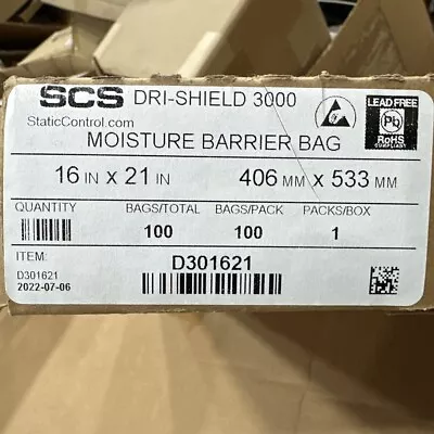 100 Pack Of SCS 16  X 21  Dri-Shield 3000 Moisture Barrier Bags D301621 • $100