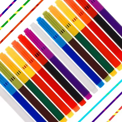 COLOUR CHANGING PENS 16 Fibre Markers Kids Colouring Magic Change Swap Felt Tip • £4.98