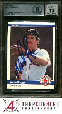 1984 Fleer #392 Wade Boggs Red Sox Hof Bgs Authentic Auto 10 • $15.50
