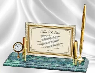 Father Gift Poem Clock Marble Pen Set • $134.99