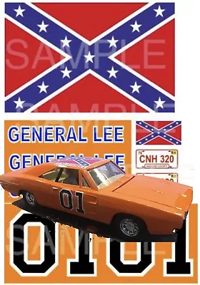  General Lee 1:6 1:10 1:18 1:24 1:32 Scale Water Slide Decals Or Stickers • $8.99