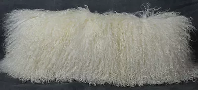 Mongolian Lamb Natural White Fur Pillow  Tibet Cushion • $79.95