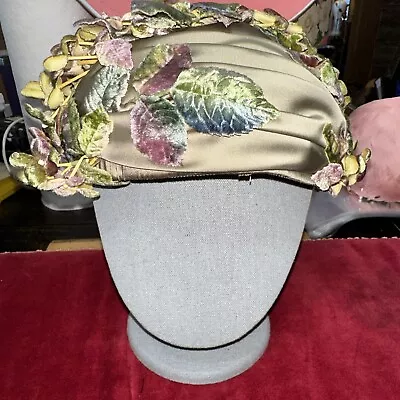 G Howard Hodge New York Satin Floral Headpiece Rhinestone Embellished Original B • $99
