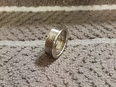 Wyoming State 90% Silver  Washington Quarters Coin Ring Size 6  2007 • $34