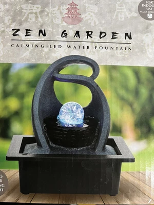 £9.99 • Buy Indoor Water Feature With Glass Ball Led Lights Zen Garden Electric 🎶