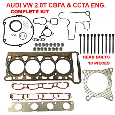 $79.95 • Buy Engine Cylinder Head Gasket Set With Head Bolts For Audi VW 2.0T TSI Engine
