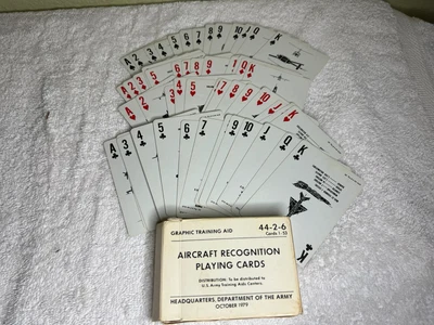 $9.99 • Buy Vintage 1979 US Army Aircraft Recognition Playing Cards GTA 44-2-10