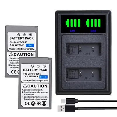 2 Battery +LCD Charger For Olympus OM-D E-M10 E-M10 Mark II OM-D E-M10 Mark III • $32.99