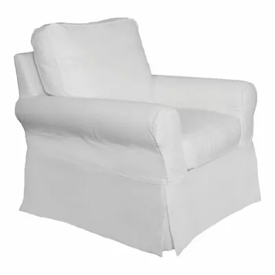 Sunset Trading Horizon Fabric Slipcovered Swivel Rocking Chair In Warm White • $2077.41