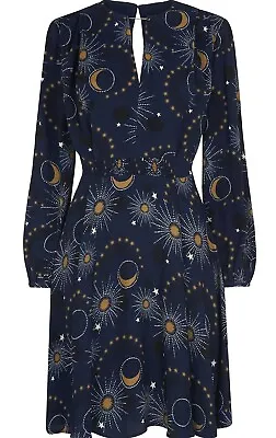 Whistles Ebony Galaxy Flippy Dress Size 14 • £85