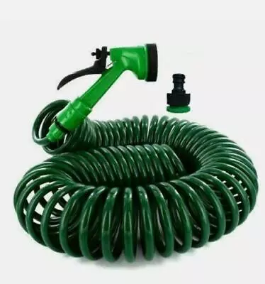 15m Retractable Coil Hose Pipe Reel Water Spray Gun Nozzle Garden Patio UK • £11.99