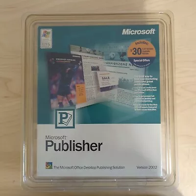 Microsoft Publisher With Product Key CD Set Version 2002 • $24.98