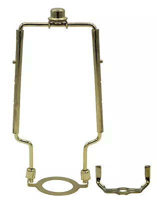 Adjustable Lamp Harp 8  - 10  W/ Regular Base Uno Base Finial Gold Finish • $10.99