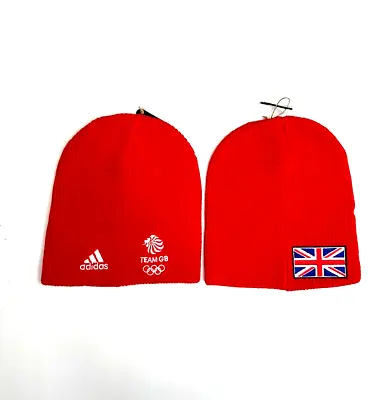 Adidas Winter Hat Red Team GB Ski Warm Beanie Olympic Thermal Woolly Gym Running • £16