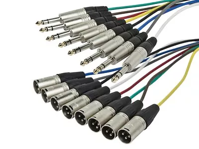 Monoprice 8-Channel 1/4inch TRS Male To XLR Male Snake Cable - 3 Meter (10ft) • $47.15