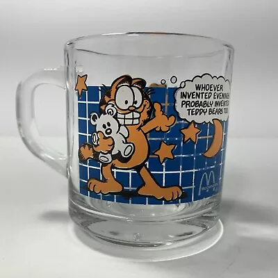 Garfield McDonalds Anchor Hocking Coffee Mug Blue Tile Grid VTG USA Made • $9.99