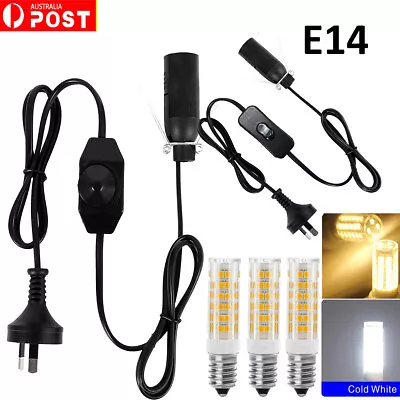 Salt Lamp E14 Dimmer Control ON/OFF Button Switch Power Cable Cord E14 Bulbs Set • $33.11