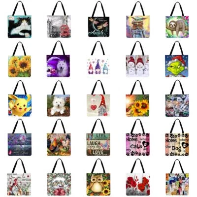 Women Printed Foldable Shoulder Travel Shopping Bag Ladies Large Tote Handbag • $10.80