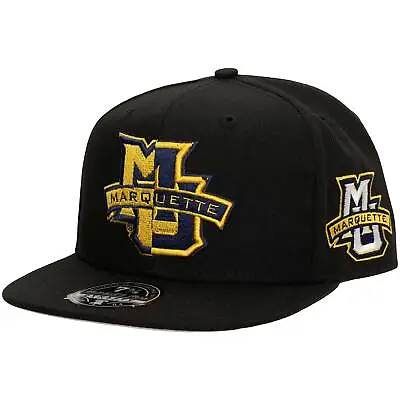 Men's Mitchell & Ness  Black Marquette Golden Eagles Lifestyle Fitted Hat • $28.49