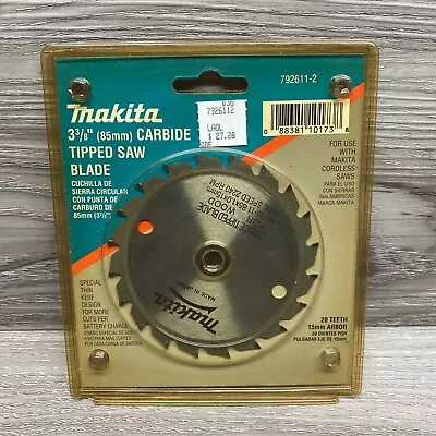 Makita 20-tooth 3-3/8  Carbide Tipped Circular Saw Blade For Wood 15mm Arbor NEW • $20