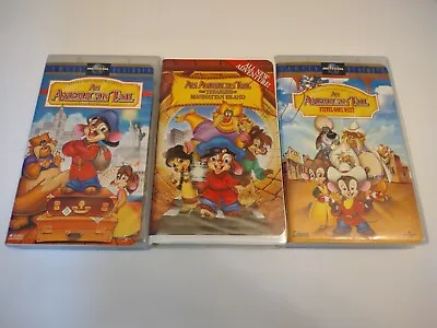 An American Tail (VHS Lot) The Treasure Of Manhattan Island Fievel Goes West • $15