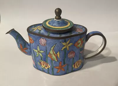 Kelvin Chen Enamel Mini Teapot Sea Life  Nice! • $19.95