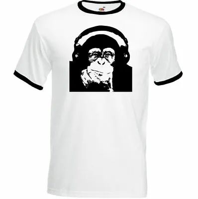£11.95 • Buy DJ Chimp Mens Funny DJing T-Shirt Technics Decks Turntable Headphones Music