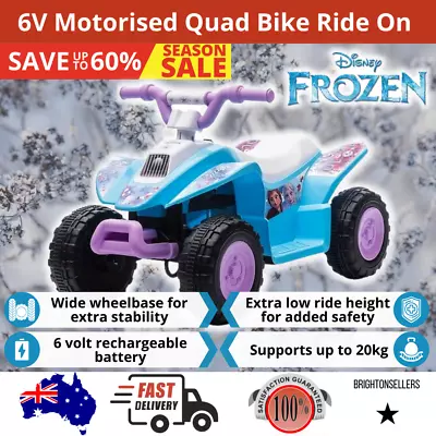 Frozen 2™ Elsa Anna Electric Quad Bike Rechargeable Battery Kids Ride On Toy Car • $129.94