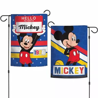 New Disney Mickey Mouse Hello Mickey Retro 2 Sided  Indoor Outdoor Garden Flag • $13.88