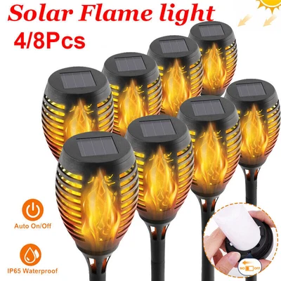 £11.89 • Buy Flame Solar Lights Stake Garden Patio Effect LED Flickering Torch Night Lamp