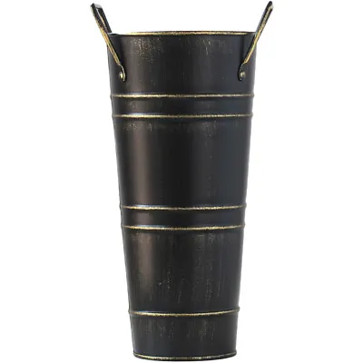  Canes Walking Sticks Holder Stand For Umbrella Black Iron Bucket • £9.81