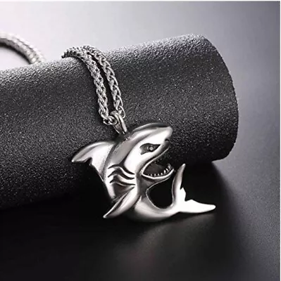 Shark Tooth Necklace For Men Boys Women Stainless Steel 22inch24inch Adjustable • £10.49