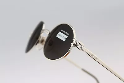 Valentino 678 918 Vintage 90s Silver Steampunk Oval Sunglasses Mens & Women NOS • $125