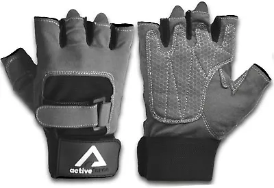 £5.99 • Buy Weight Lifting Gloves Half Finger Top Quality Faux Leather Fitness Exercise Grey