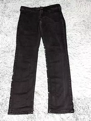 H&M &Denim Jeans Womens Size 29x28 Black Skinny Ankle Mid Rise Stretch Denim • $8.41