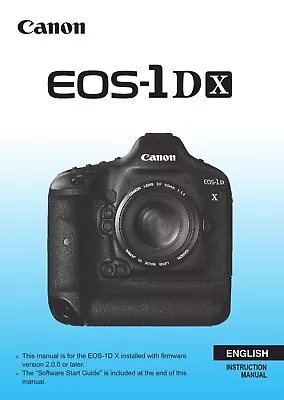 CANON EOS 1D / 5D / 6D /  7D -USER ManuaL / ADVANCED USER MANUAL - New Print • £14.99