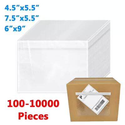 Top Loading Adhesive Clear Packing List Pouches Shipping Label Slip Envelope Bag • $8.46