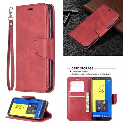 Strap Leather Card Stand Wallet Case Cover For Samsung Galaxy J2Pro 2018 J4 J6 • $14.88