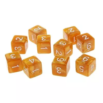 Pack Of 10pcs Dungeons D&D Role Playing Games Six Sided D6(1-6) Dice Coffee • $12.43