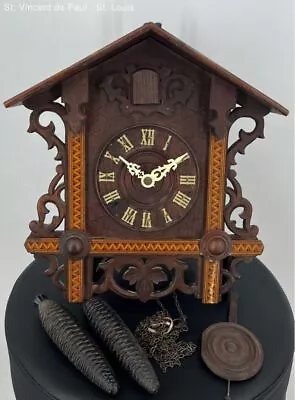 Antique G.K. Gebruder Kuner Germany Cuckoo Clock Railroad- Untested- W/Pinecones • $14.99