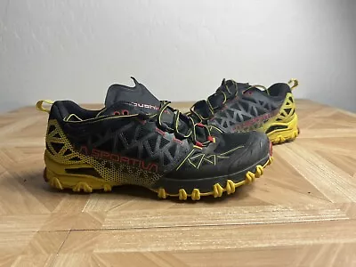 La Sportiva Bushido II GTX Trail Running Shoe Men’s Size 11 Black Yellow • $75