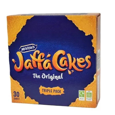 McVitie's Jaffa Cakes Triple Pack - 30 Original Light Sponge Cakes Xmas Treats • £9.90