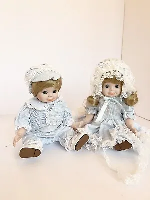 Marian Yu Design MYD Crying Twin Brother And Sister Porcelain Dolls 11  • $15