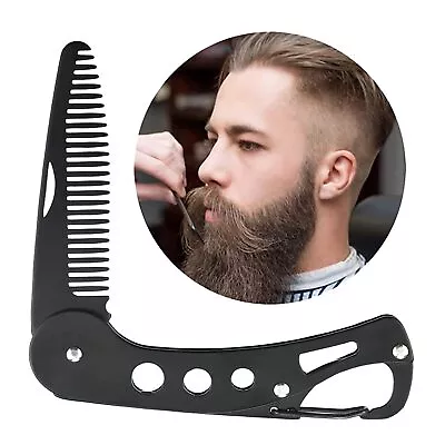 Mustache Folding Comb For Men Stainless Steel Metal Pocket Beard Comb Moustac... • $12.40