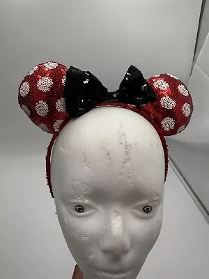 Disney Mini Mouse Sparkly Ears Headband Red/White • $19.99