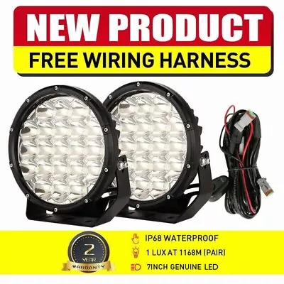 Spotlights 2PCS 7 Inch LED Work Driving Lights Offroad Truck ATV UTV Black Round • $88.99