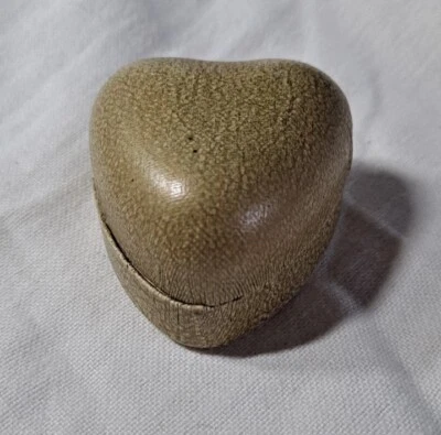 £18.49 • Buy Vintage Art Deco Heart Shape Grey/Green Faux Shagreen Ring Box Antique/Vintage.