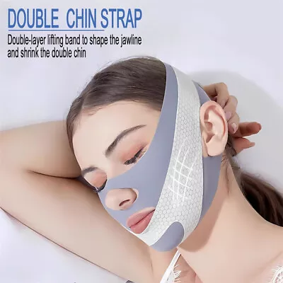 Face V-Line Slim Lift Up Mask Double Chin Cheek Reducer Slimming-Belt Strap Band • £5.99