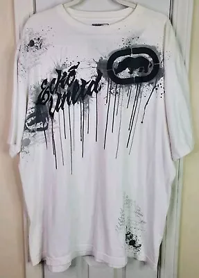 Marc Ecko Unltd Classic Graphic T Shirt 2X XXL White Rhino Y2K JNCO Style Vtg • $24.99